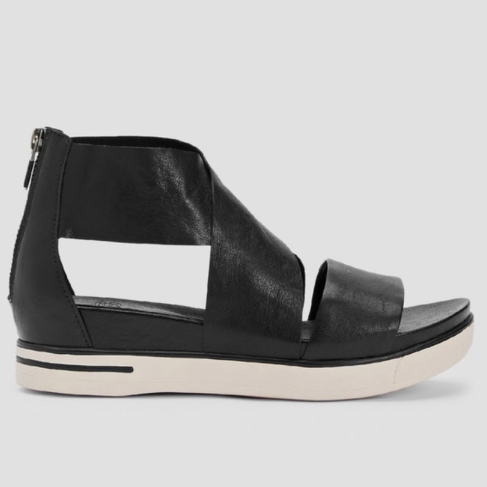 Eileen Fisher Black Zip Sandals